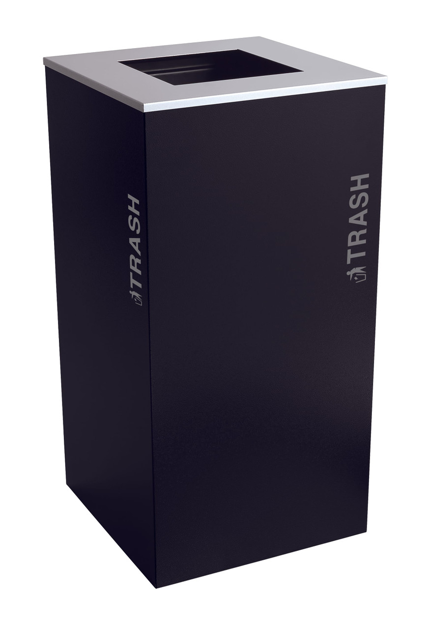 Kaleidoscope Collection™ Black Tie Series Trash Can 36 GAL Black Square Indoor 1/Each