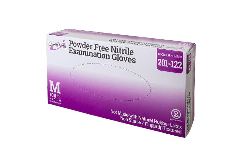 OmniTrust™ 201 Series Examination Gloves Medium (MED) Blue Nitrile Powder-Free Textured 100 Count/Box 10 Box/Case