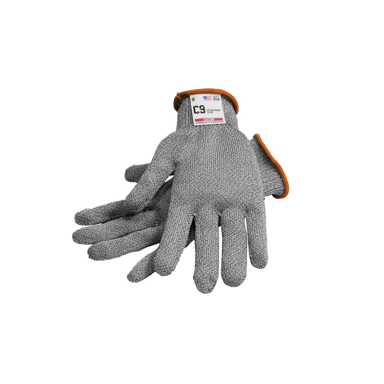 Safety Gloves Small (SM) Silver Orange Metal Mesh Cut Resistant Rolled Cuff 1/Each