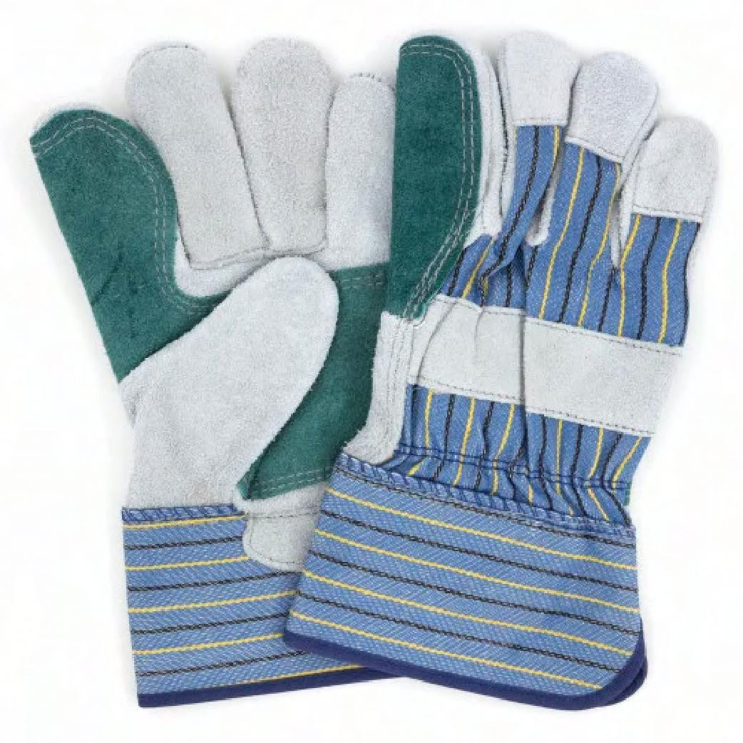 Safety Zone® Work Gloves OS Multicolor Leather Cotton Polyester Blend Reinforced Palms, Thumbs & Index 12 Count/Pack