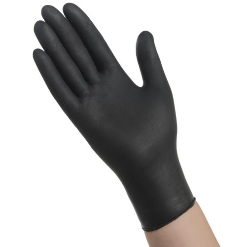 Ambitex® Examination Gloves Large (LG) Black 6MIL Heavy Duty Nitrile Powder-Free 100 Count/Box 10 Box/Case