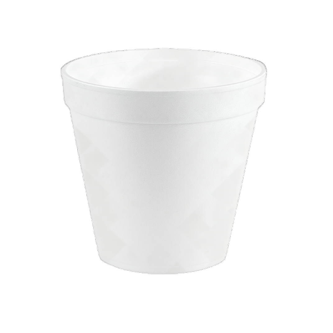 Food Container Base 32 OZ Polystyrene Foam White Round Squat 500/Case