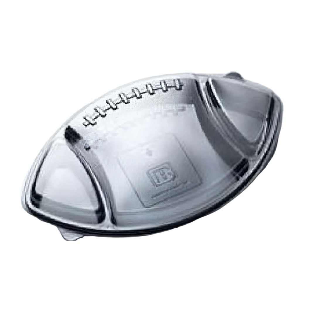 Take-Out Container Base & Lid Combo With Flat Lid 76 OZ Plastic Black Football 50/Case