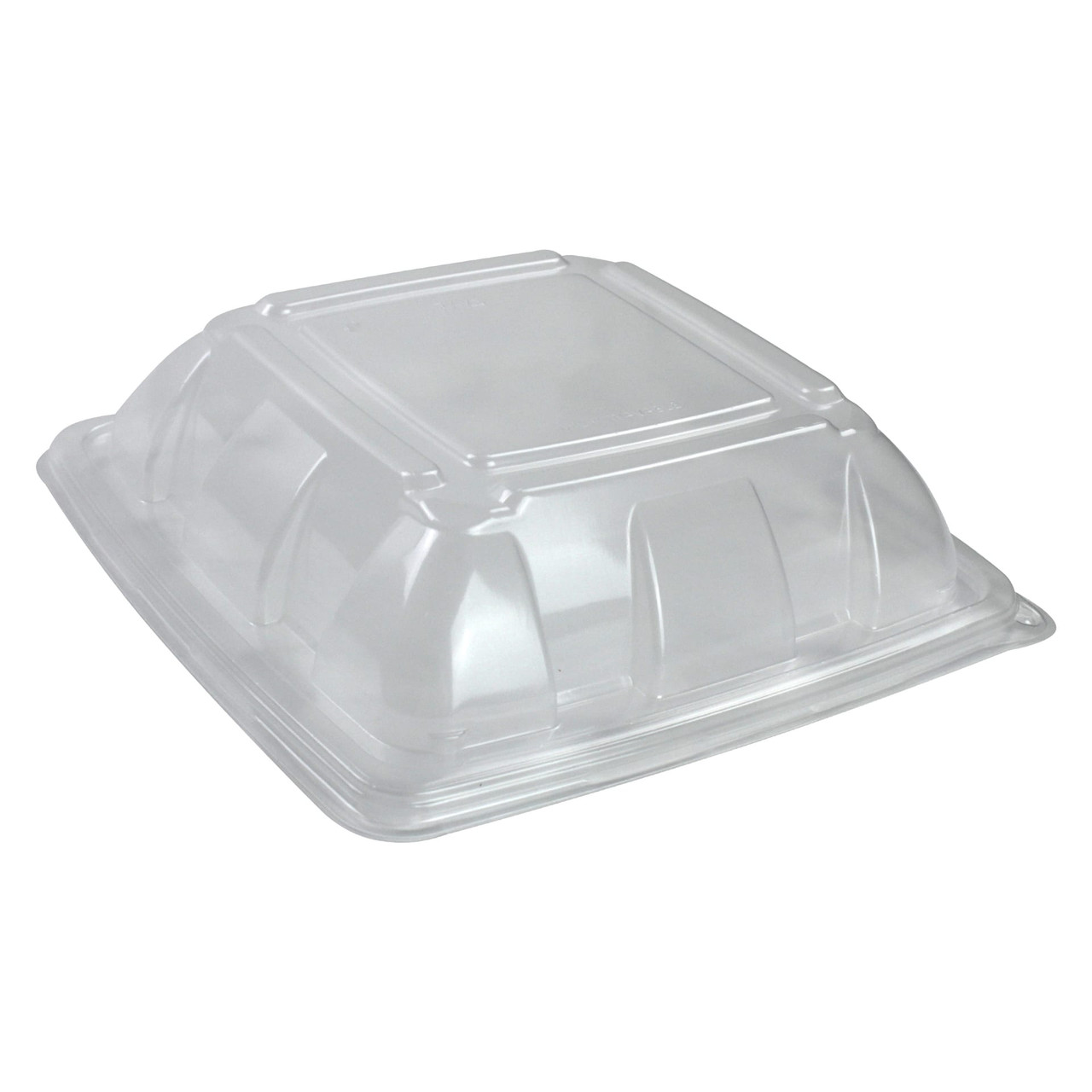 Lid Dome 9.2X9.2X2.2 IN PP Clear Square For 32-48 OZ Container 300/Case