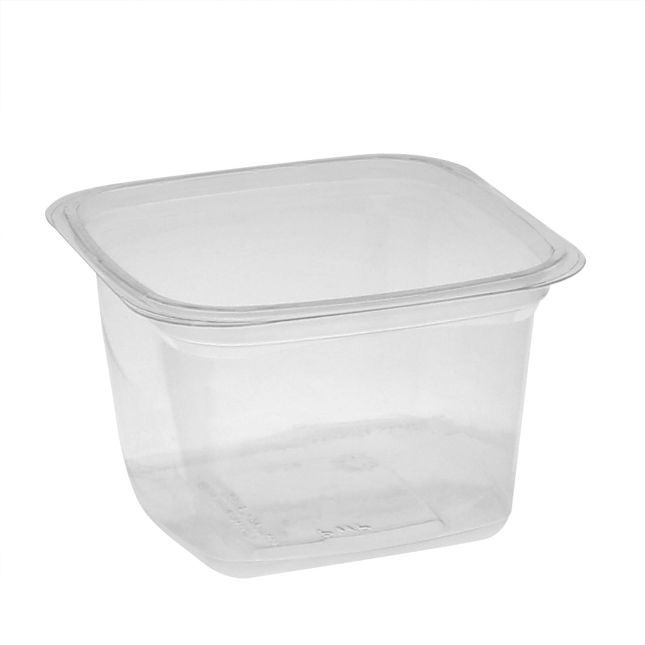 Deli Container Base 16 OZ PET Clear Square 480/Case