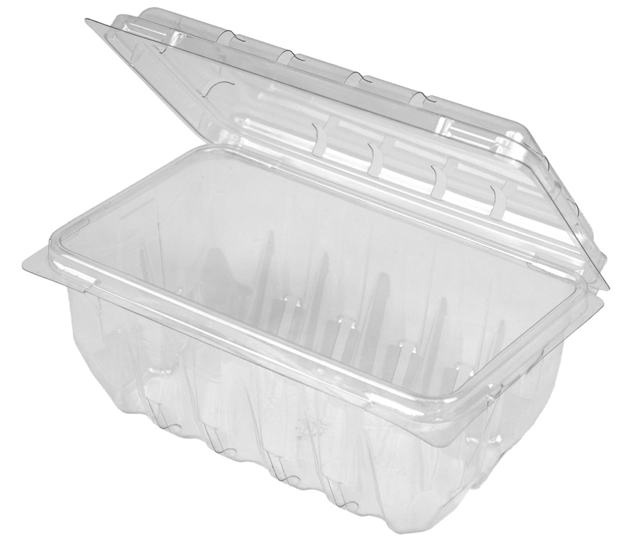 Berry Basket Hinged With Dome Lid 16 OZ PET Clear Rectangle 360/Case