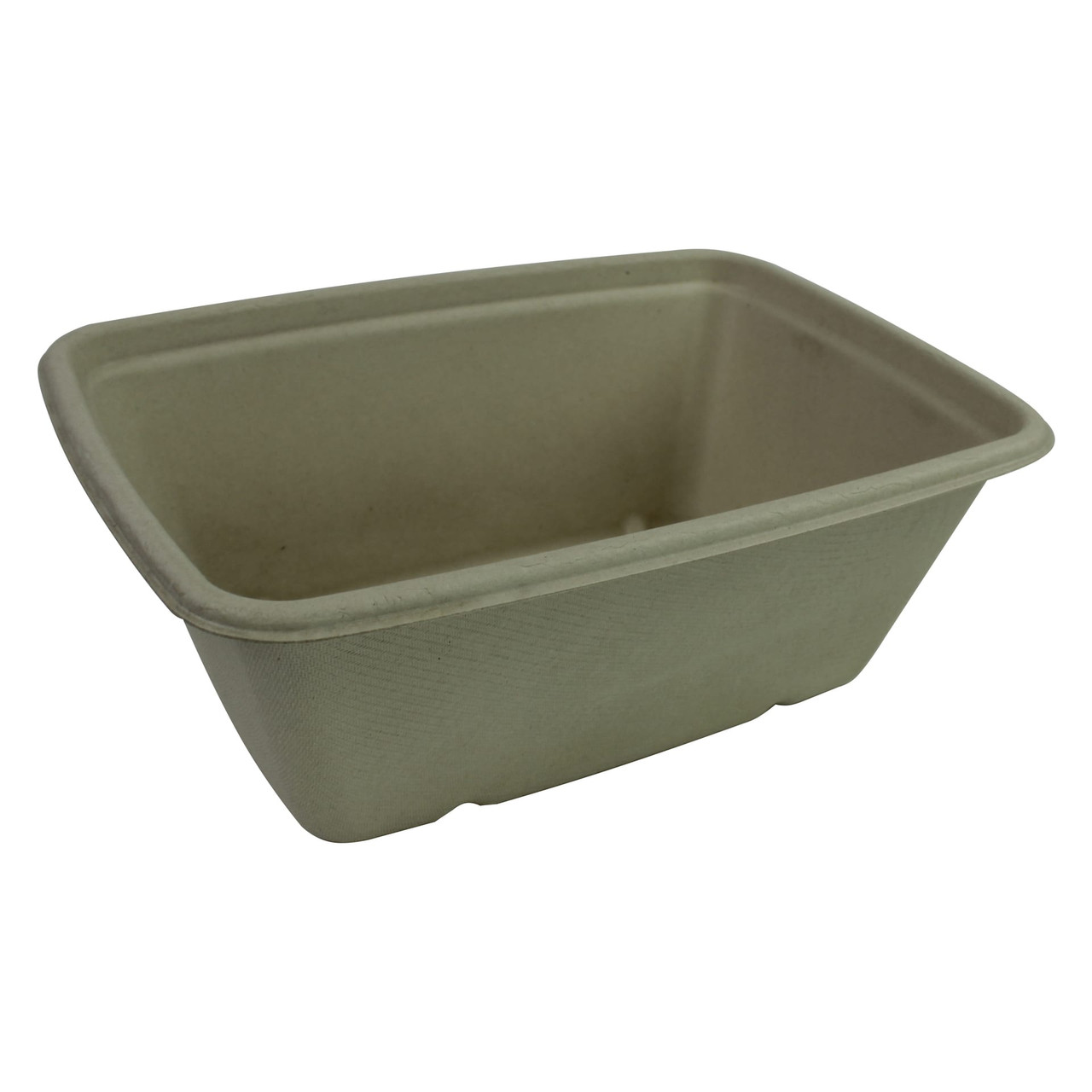 Take-Out Container Base 6X9X3.25 IN Pulp Fiber Kraft Rectangle 300/Case