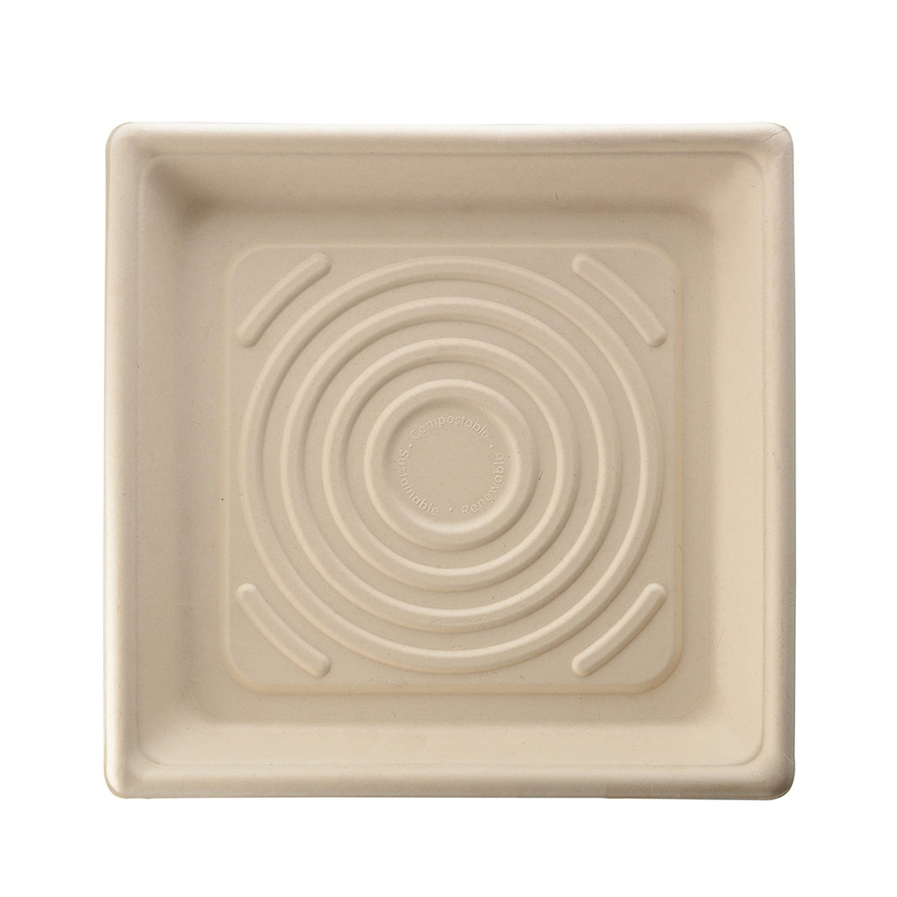 Serving Tray 10.25X10.25X1.2 IN Sugarcane Tan Square 100 Count/Bag 2 Bags/Case