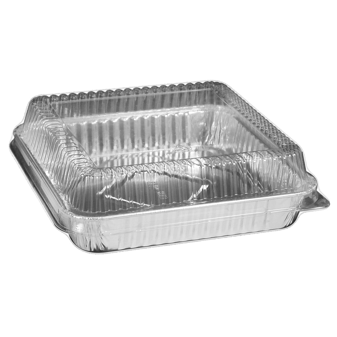 Take-Out Container Base & Lid Combo With Dome Lid 8X8X1.25 IN Aluminum Square 100/Case