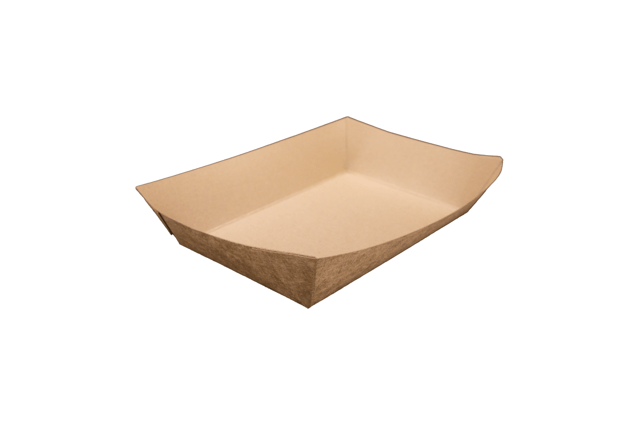 Food Tray 8X5X2 IN Kraft Paperboard Kraft Rectangle 500/Case