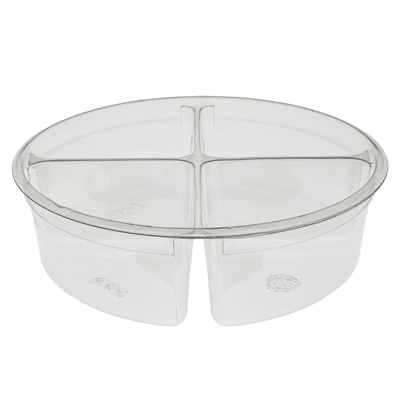 Deli Container Base 32 OZ 4 Compartment PET Clear Round 300/Case