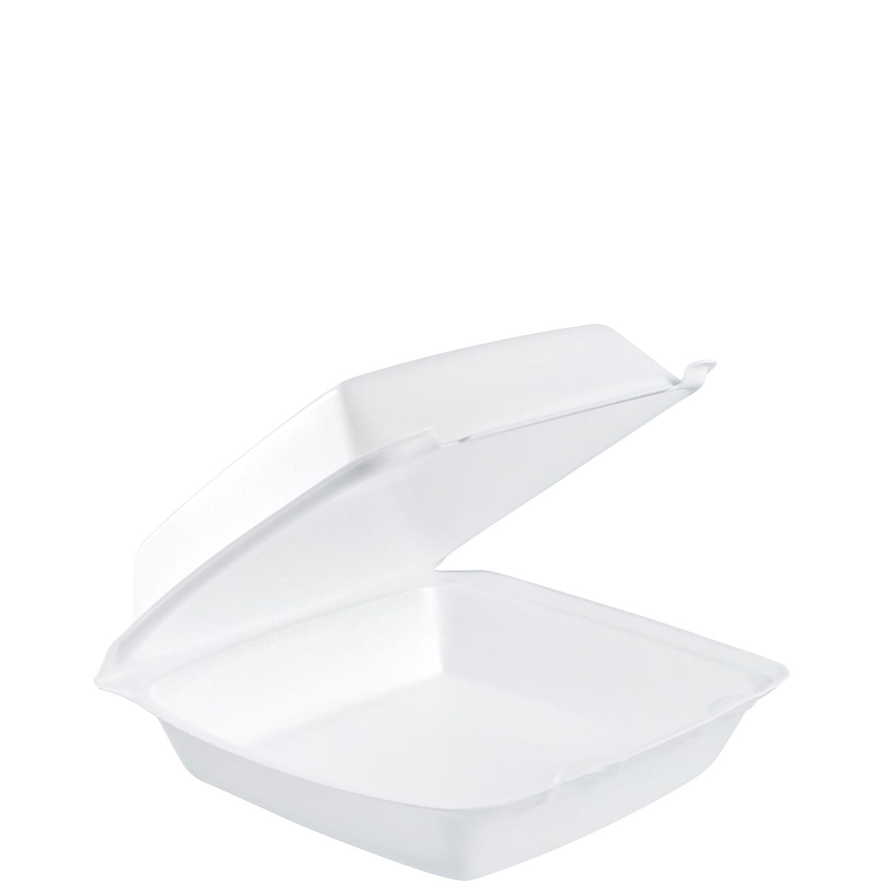 Dart® Take-Out Container Hinged 8.36X7.96X3.2 IN XPS White Insulated Convertible 100 Count/Pack 2 Packs/Case