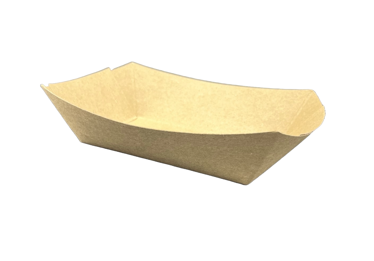 Food Tray 2.5 LB Paper Kraft Rectangle 500/Case