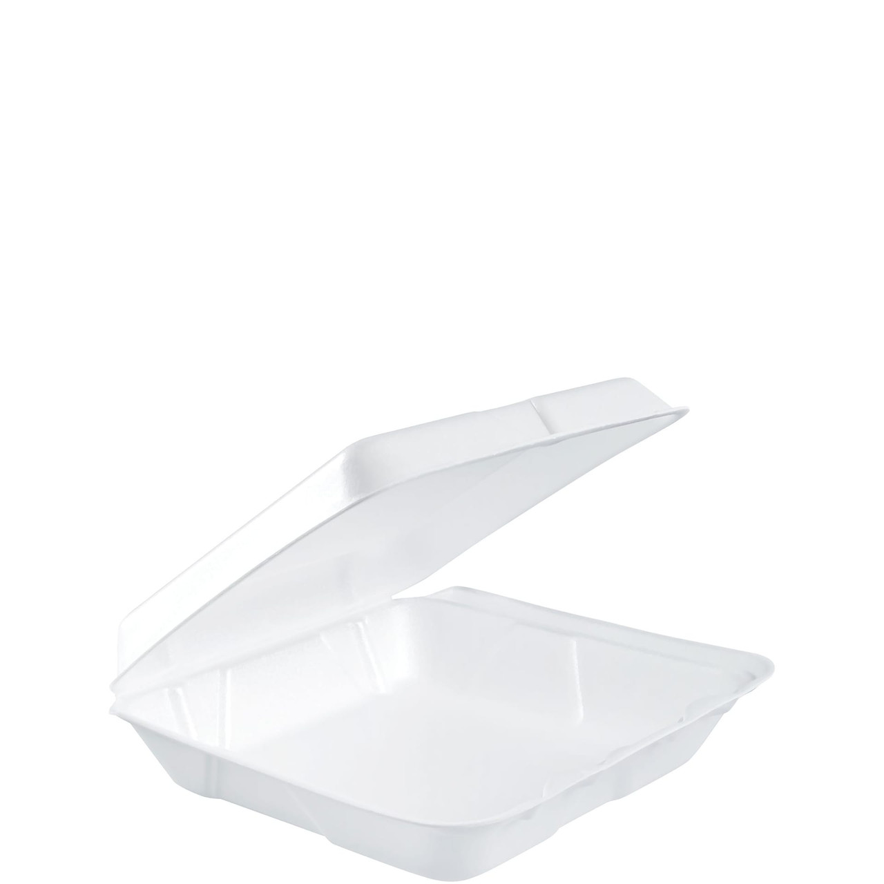 Dart® Take-Out Container Hinged Small (SM) 8X7.5X2.2 IN XPS White Insulated 100 Count/Pack 2 Packs/Case 200 Count/Case
