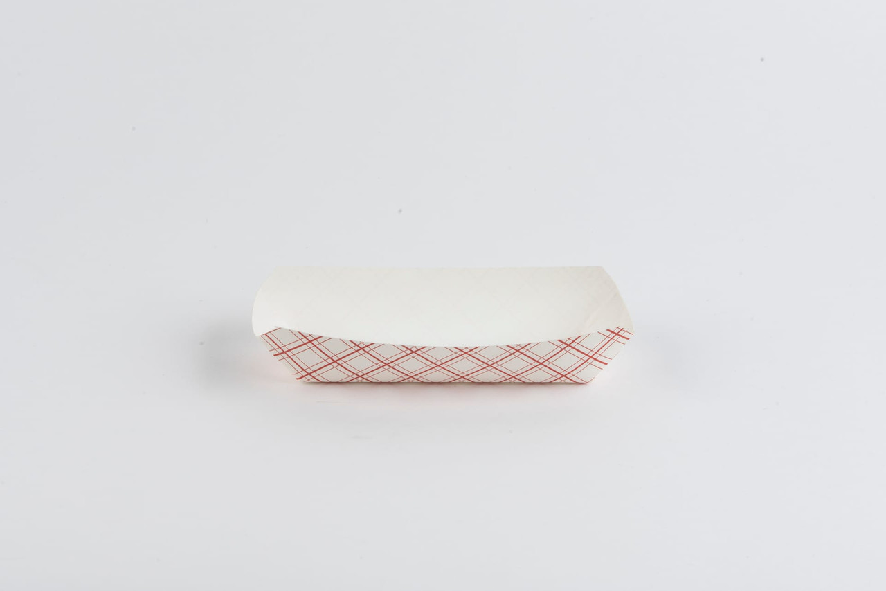 Hot Dog Food Tray 7X3.25X1.5 IN Paper White Red Rectangle 1000/Case
