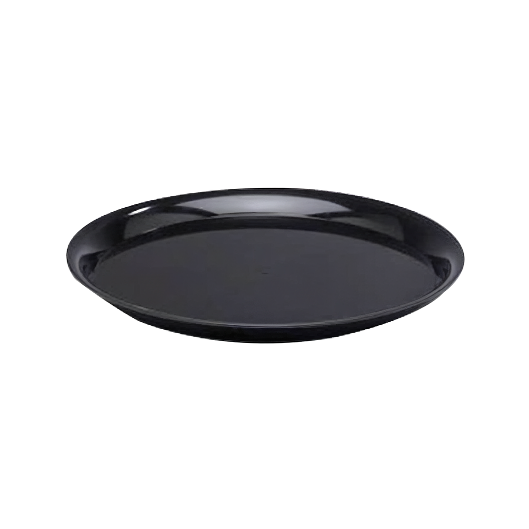 WNA CheckMate Serving Tray 12 IN PS Black Round 25/Case