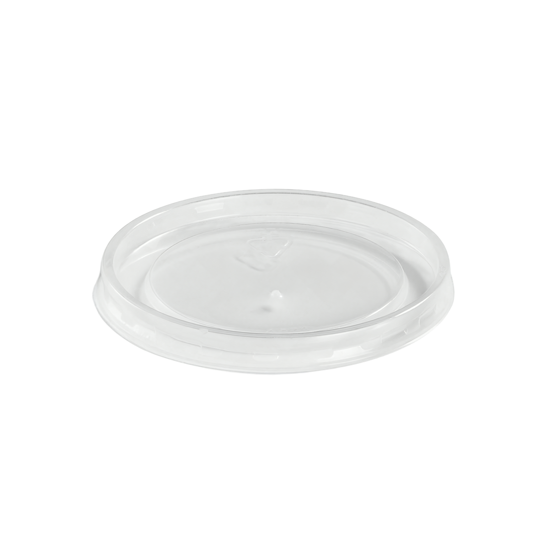 Lid Flat PS Translucent Round For 6-8-10-12-16 OZ Tall Container 1000/Case