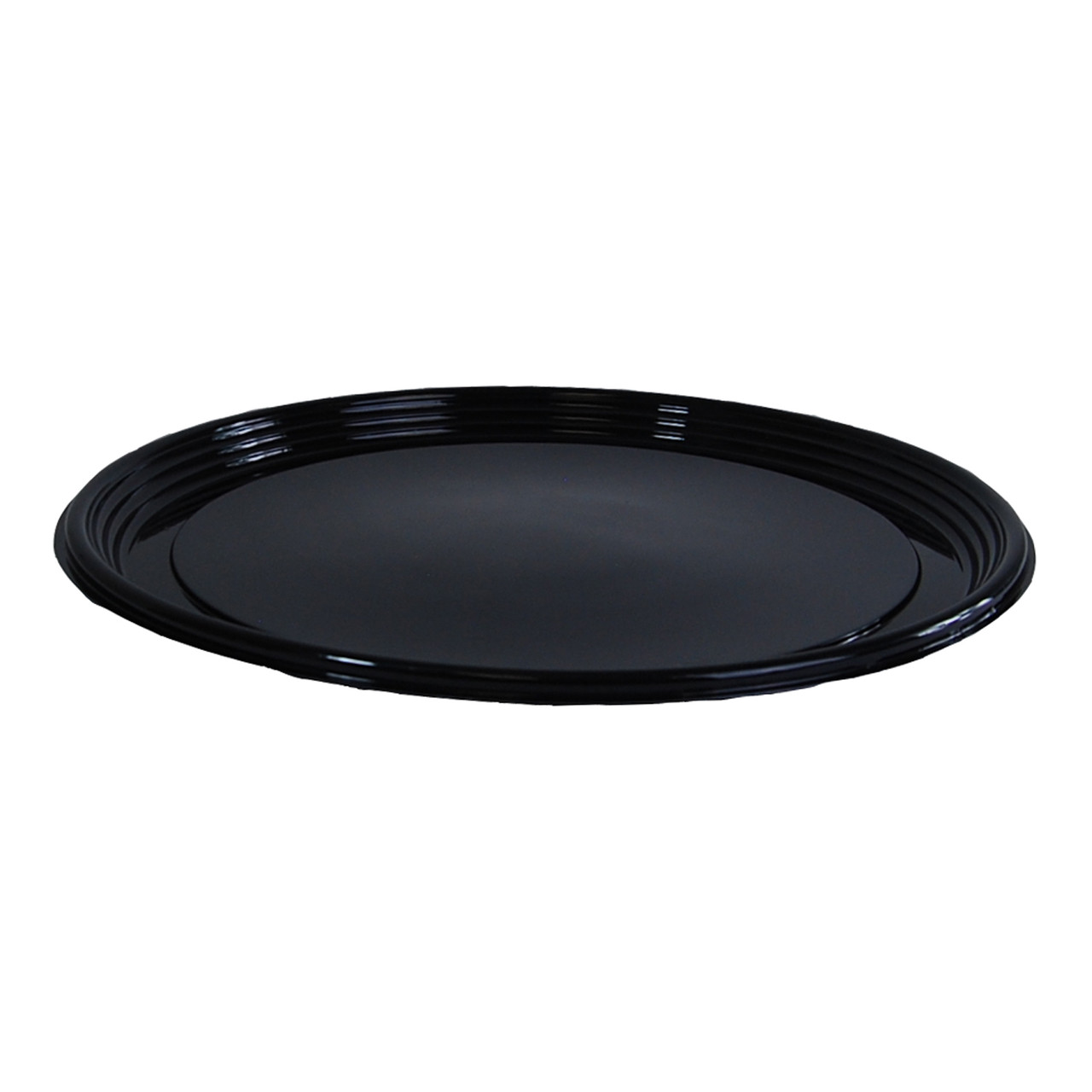 Serving Tray Base 18.13X0.88 IN PET Black Round 36/Case