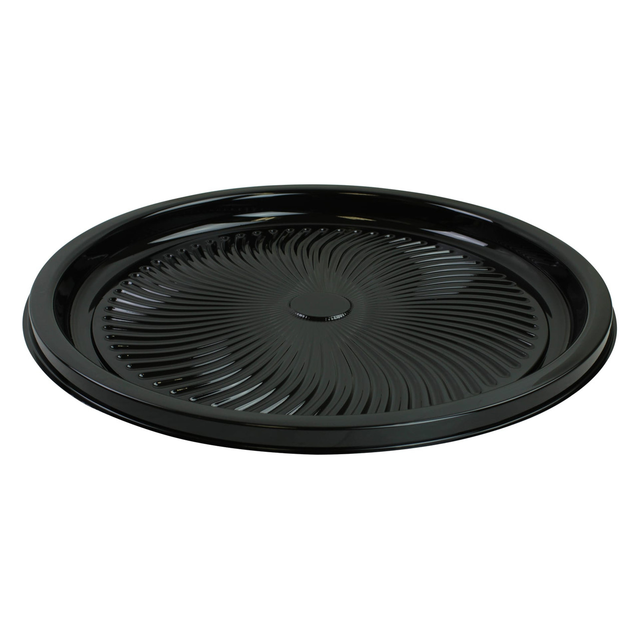 Serving Tray Base 18.13X1.38 IN PET Black Round 36/Case