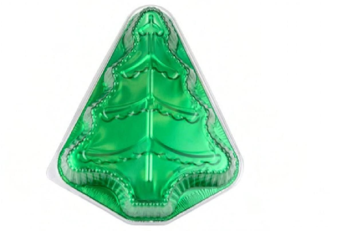 Take-Out Container Base & Lid Combo With Dome Lid Green Christmas Tree 50/Case