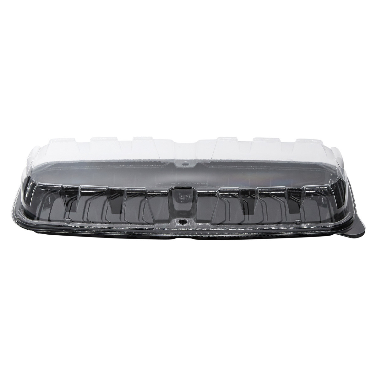Serving Tray Base & Lid Combo Large (LG) 18X7 IN Black Clear Rectangle 50/Case