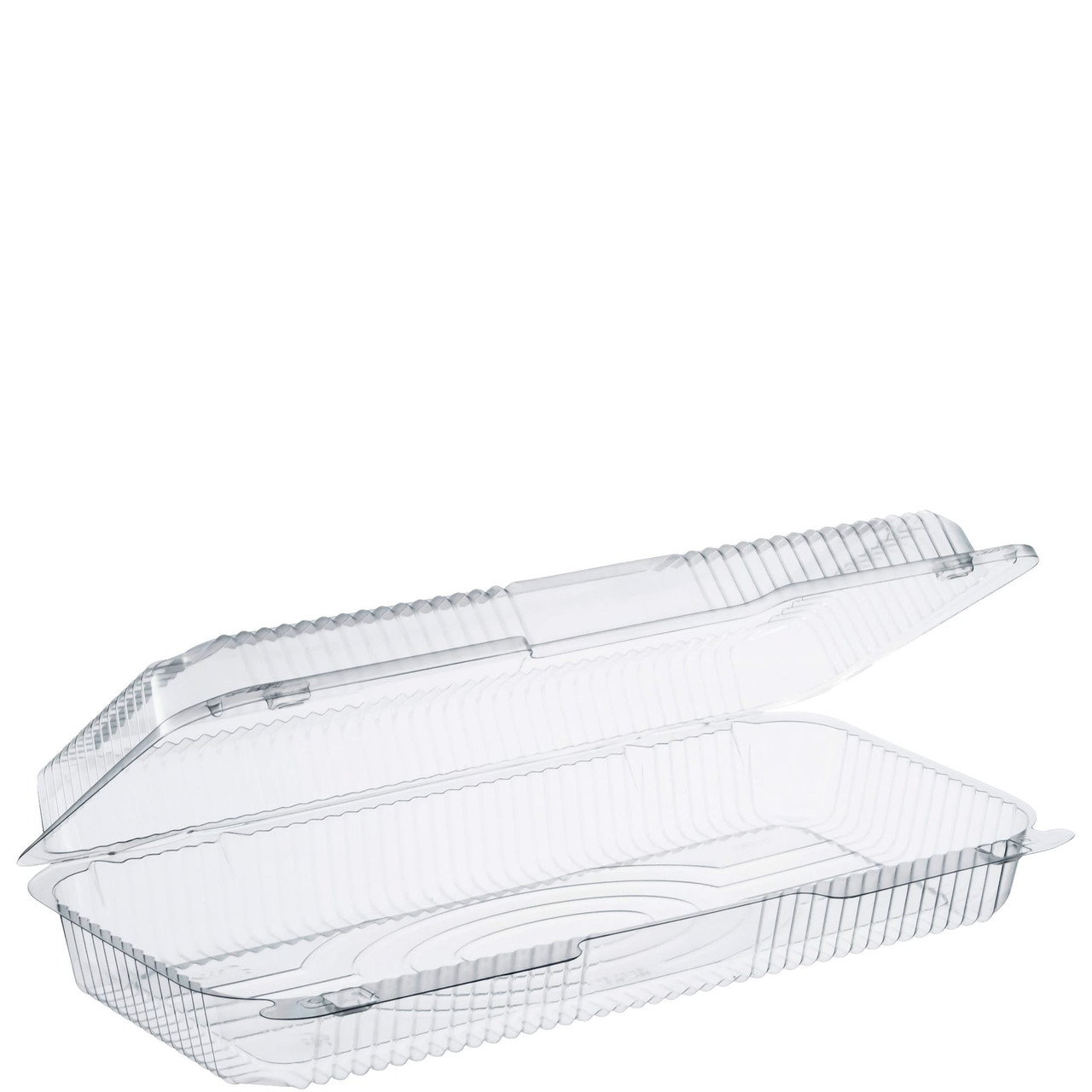 Dart® StayLock® Cold Take-Out Container Hinged 13.375X6.8X2.6 IN OPS Clear Bar Lock 100 Count/Pack 2 Packs/Case