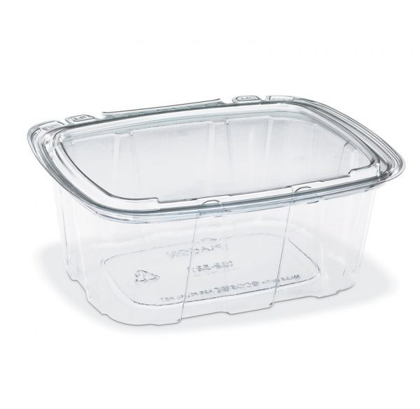Crystal Seal® Deli Container Hinged 12 OZ PET Clear Rectangle Tamper-Evident Leak Resistant 210/Case