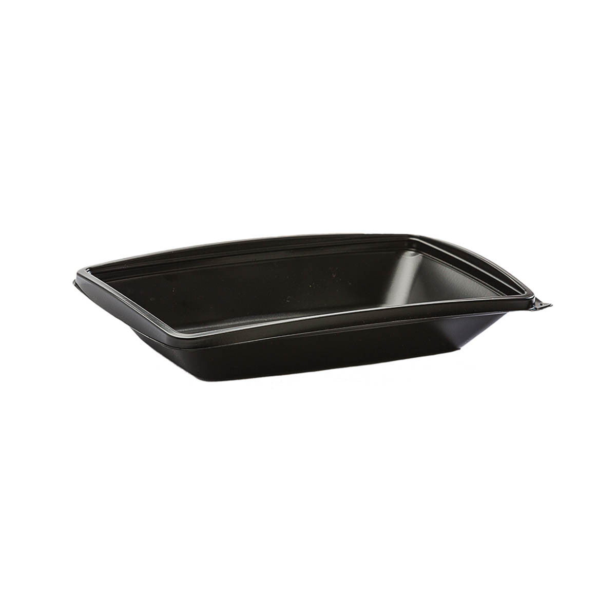 The BOTTLEBOX ® Take-Out Container Base 10.3X7.3X2 IN PP Black Rectangle 400/Case