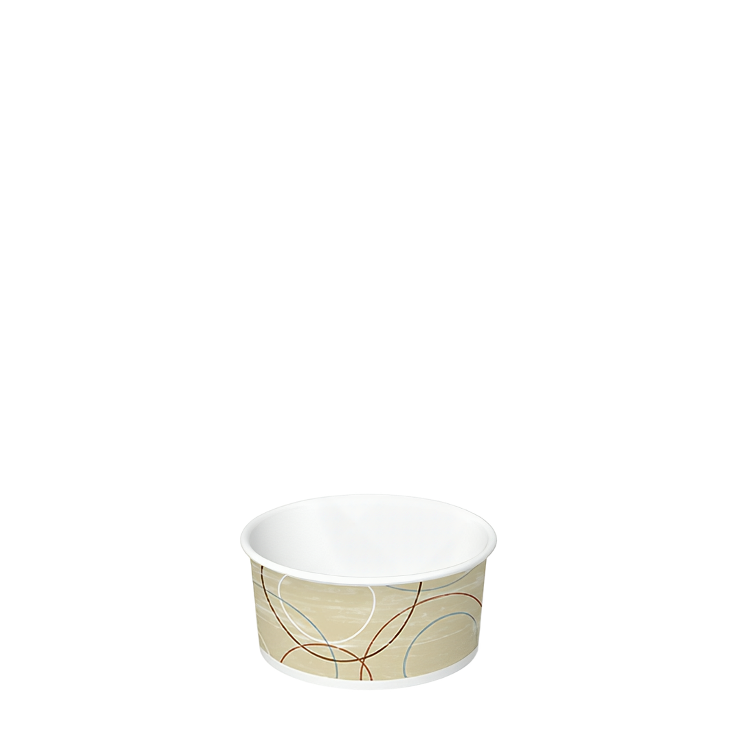 Food Container Base 3 OZ Double Wall Poly-Coated Paper Multicolor Champagne Round 1000/Case