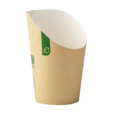 French Fry Cup & Scoop 4X5X2 IN Sugarcane Kraft Green Leaf Design 1000/Case