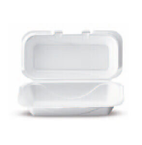 Hoagie & Sub Take-Out Container Hinged With Dome Lid 5.12X10.25X3.25 IN Polystyrene Foam White Rectangle 500/Case
