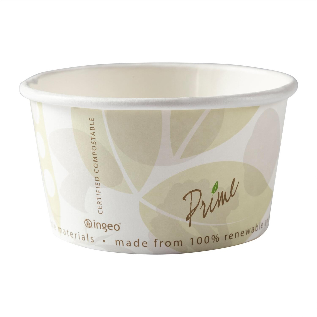 PrimeWare® Food Container 12 OZ Paper PLA Brown 25 Count/Pack 20 Packs/Case 500 Count/Case