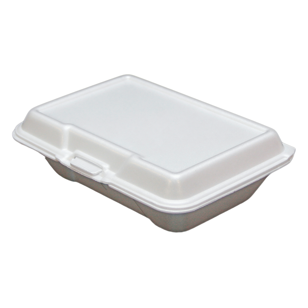 Ceres Take-Out Container Hinged 9.25X6.38X2.88 IN Polystyrene Foam White Deep Not Vented Grease Resistant 200/Case
