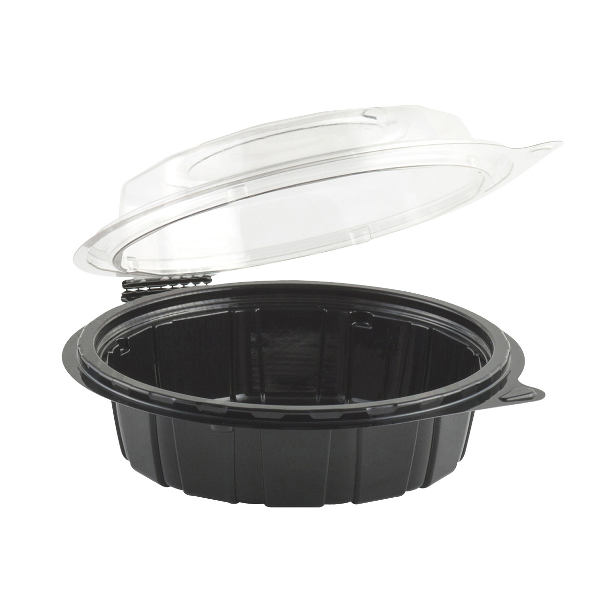 Gourmet Classics® Cold Take-Out Container Hinged 6X6 IN RPET Black Clear Shallow Freezer Safe 200/Case