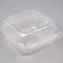Take-Out Container Hinged 8X8X3 IN Plastic Clear Square 200/Case