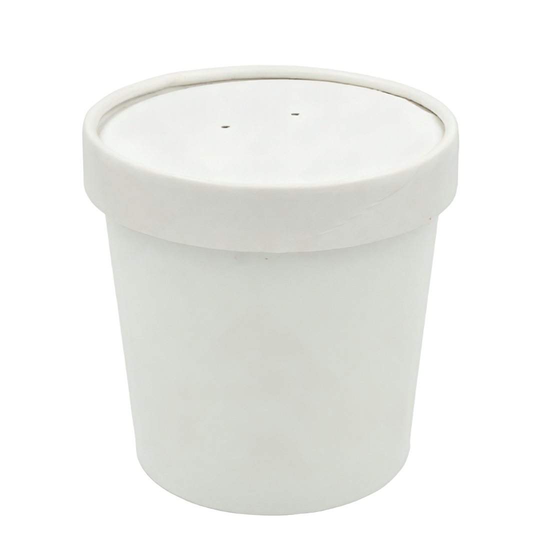 Solo® Flexstyle® Soup Food Container Base & Lid Combo 12 OZ Double Wall Poly-Coated Paper White Round 250/Case
