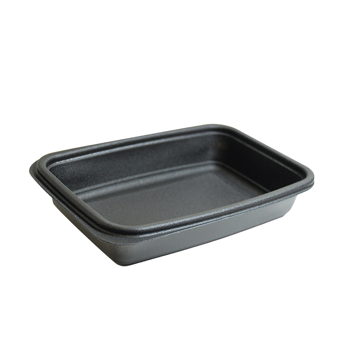 Take-Out Container Base 8.75X6X1.5 IN PP Black Rectangle Microwave Safe 300/Case