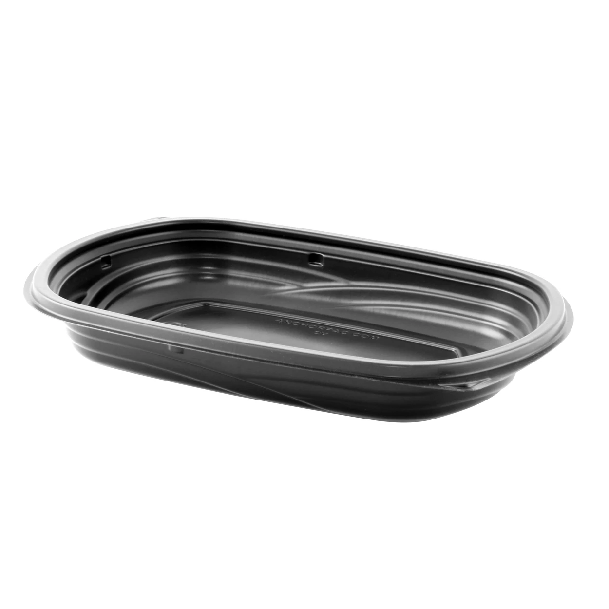 Take-Out Container Base Medium (MED) 9X6 IN PP Black Rectangle Microwave Safe 252/Case