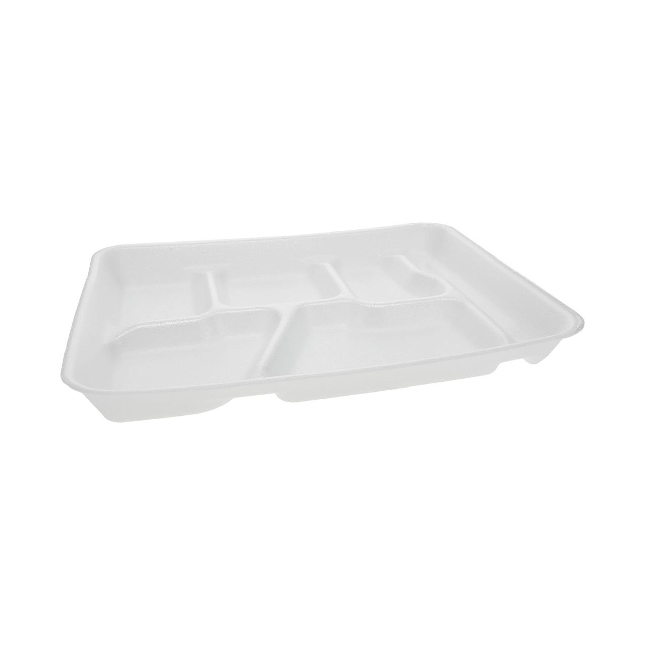 Cafeteria & School Lunch Tray 8.5X11.5X1.25 IN 6 Compartment Polystyrene Foam White 500/Case