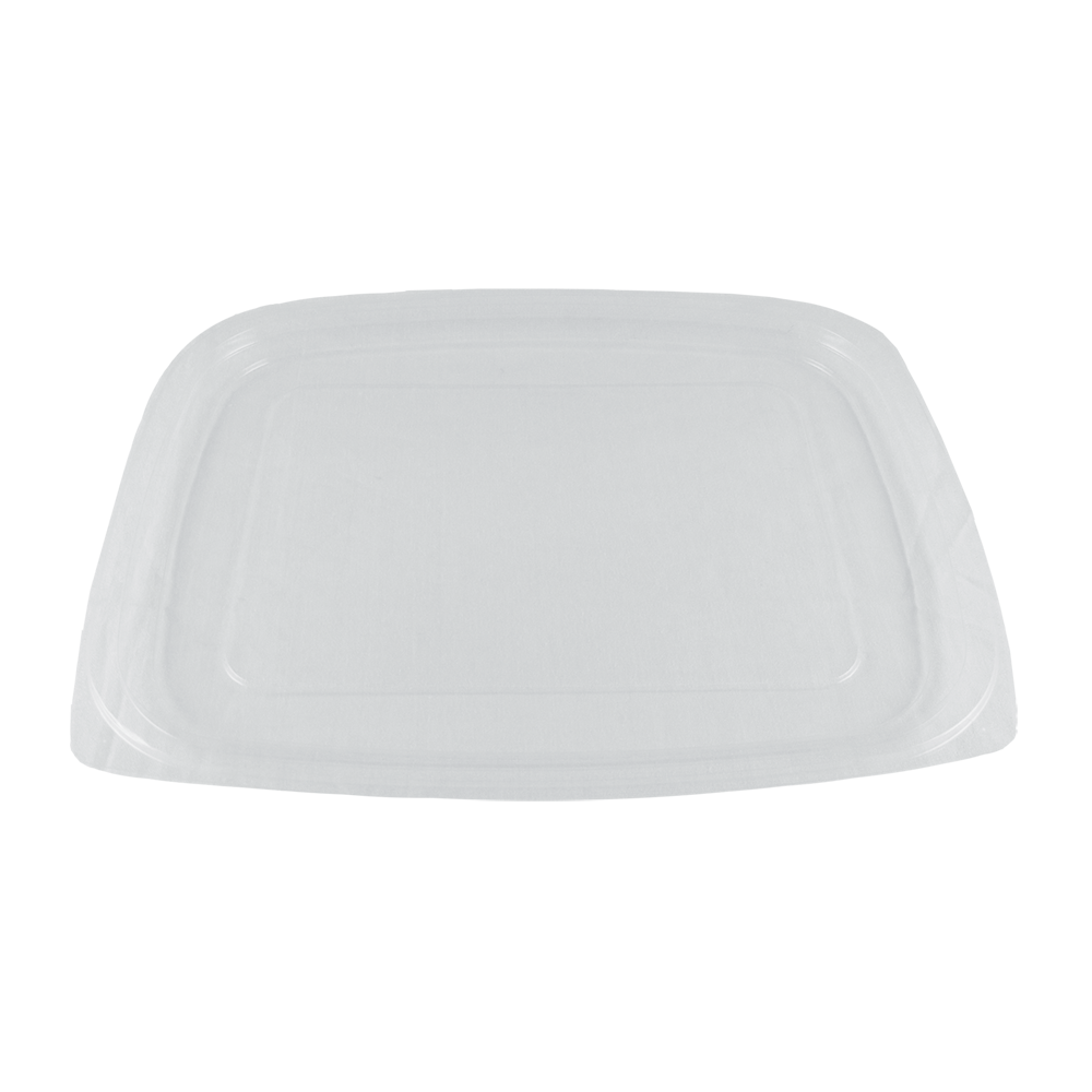 Lid Flat 7.5X6.5X0.3 IN PLA Clear Rectangle For 24-32 OZ Deli Container 600/Case