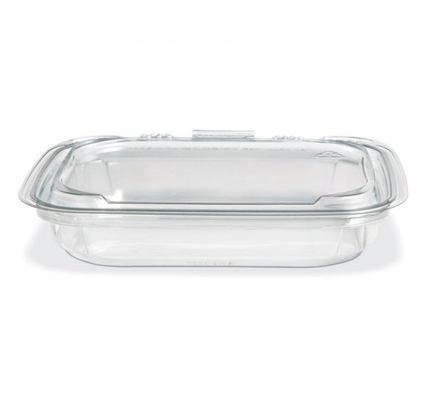 Crystal Seal® Deli Container Hinged With Dome Lid 13 OZ PET Clear Rectangle 200/Case