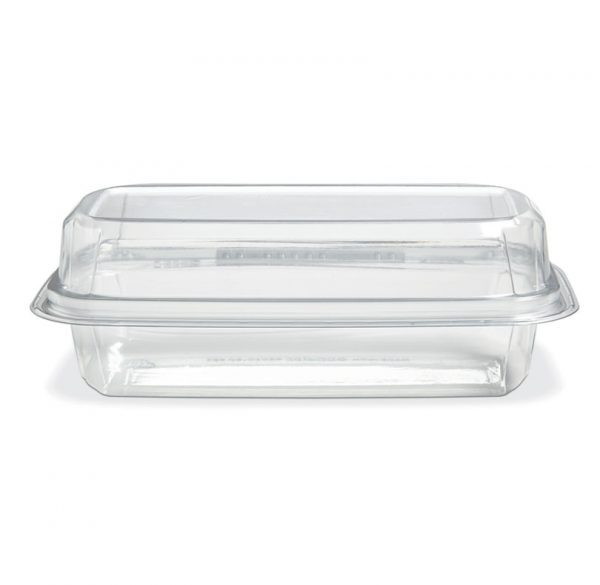 Crystal Seal® Hoagie & Sub Take-Out Container Hinged With Dome Lid 9X5X3.03 IN PET Clear Rectangle 100/Case