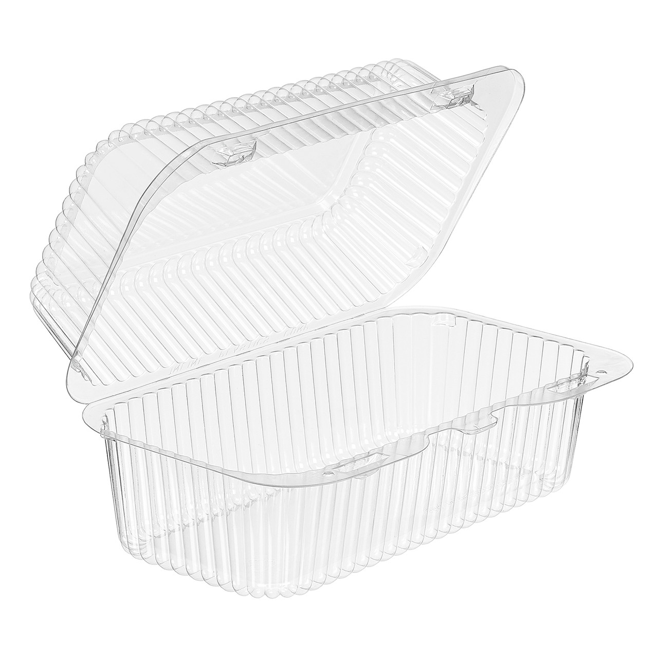 Essentials Take-Out Container Hinged With Dome Lid Small (SM) 8X4.75X3.625 IN RPET Clear Rectangle 500/Case