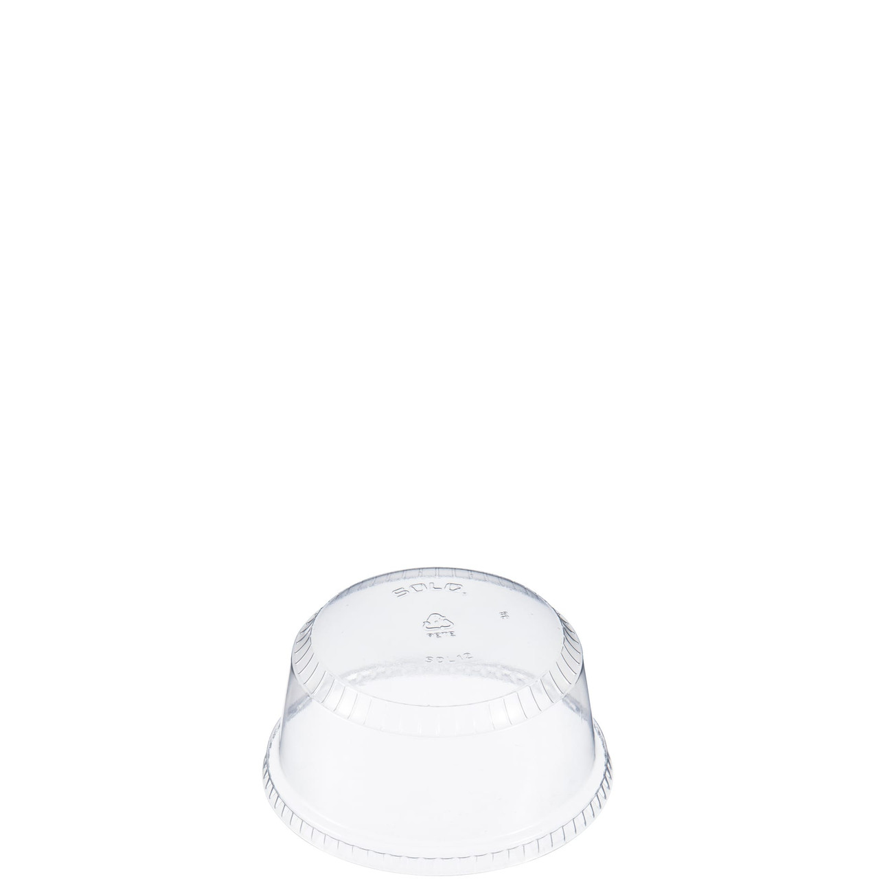 Solo® SoloServe® Lid Dome 3.993X2.04 IN 1 Compartment PET Clear For 12 OZ Container No Hole 50 Count/Pack 20 Packs/Case