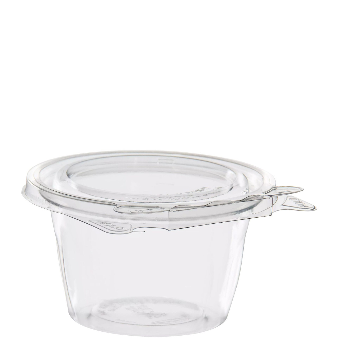 Dart® Safeseal™ Snack Deli Container Hinged With Flat Lid 8 OZ PET Clear 68 Count/Pack 4 Packs/Case 272 Count/Case
