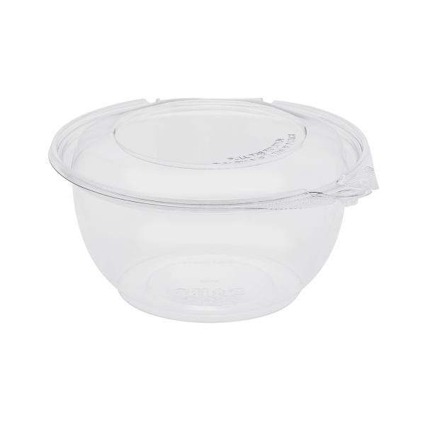 Salad Take-Out Container Hinged With Dome Lid 32 OZ PET Clear Tamper-Resistant 240/Case