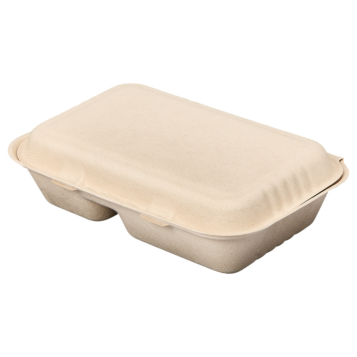 Victoria Bay Take-Out Container Hinged 9X6 IN 2 Compartment Plant Fiber Brown Rectangle 250/Case