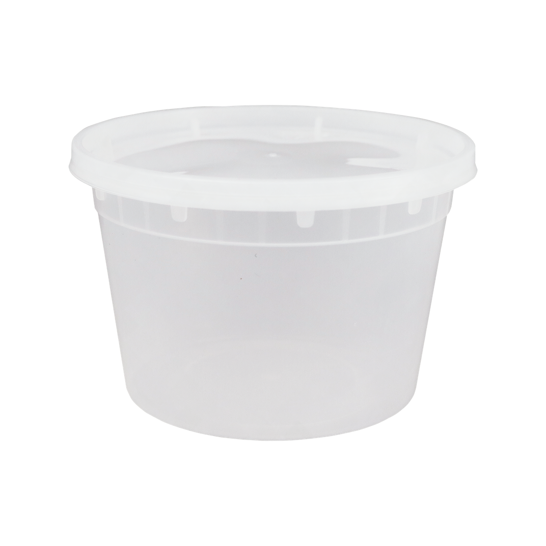 Victoria Bay Deli Container Base & Lid Combo With Polyethylene (PE) Lid 16 OZ PP Round 240/Case