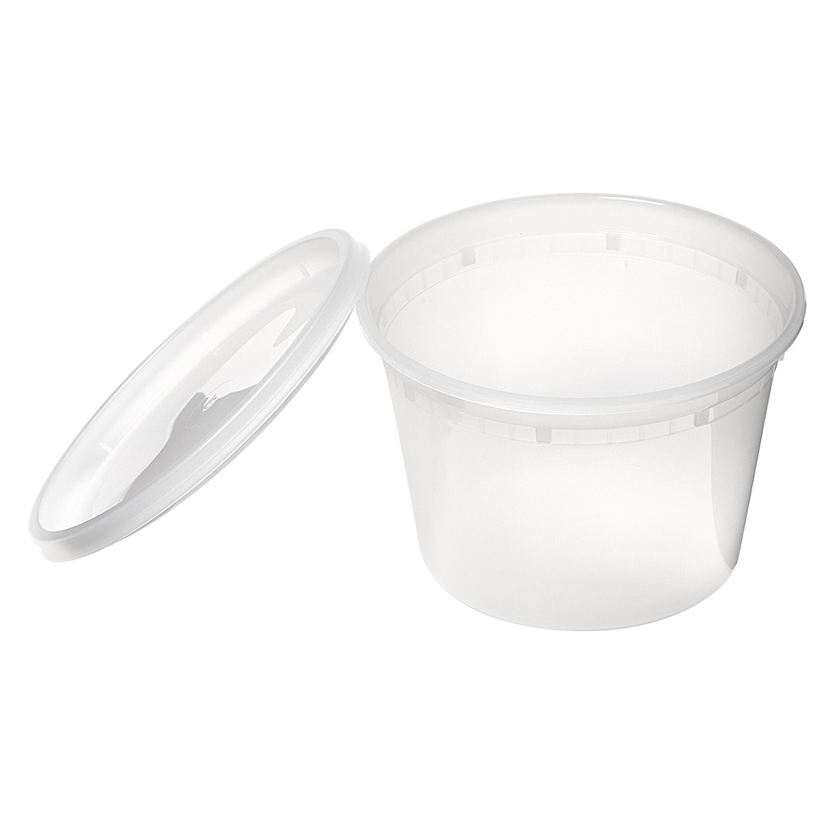 Victoria Bay Deli Container Base & Lid Combo 16 OZ PP Clear Round Heavy Duty 240/Case