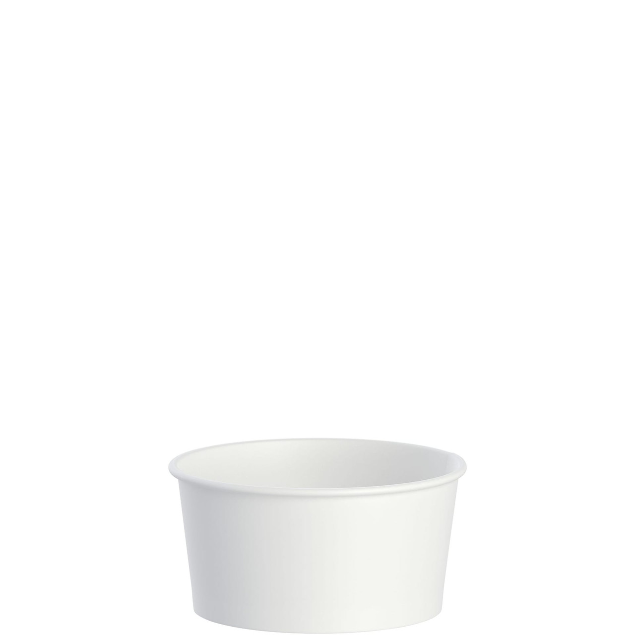 Solo® Food Container Base 6 OZ Double Sided Poly Paper (DSP) White Squat 50 Count/Pack 20 Packs/Case 1000 Count/Case